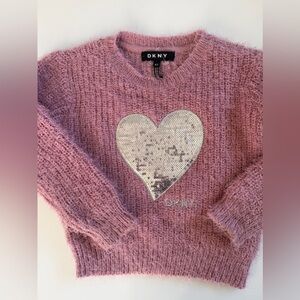 DKNY Mauve Sweater with Silver Heart